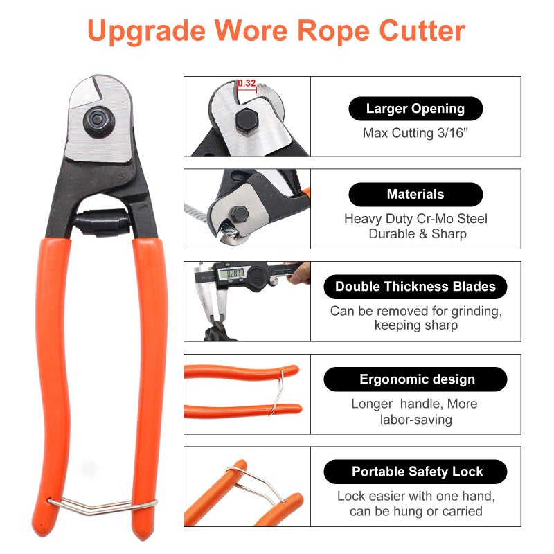BLIKA 10 Ton Hydraulic Crimping Tool and Cable Cutter, Hydraulic Wire Battery Cable Lug Terminal Crimper Crimping Tool with 11 Dies, Wire Swaging Tool for 1/8" to 3/16" Cable Railing Hardware - Image 5